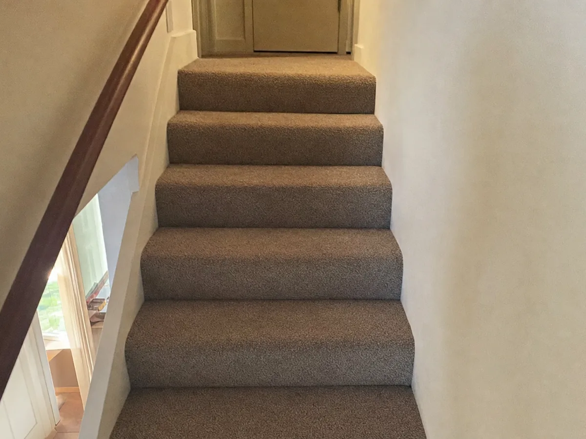 Freshly cleaned carpet with the furniture back in place — completed job in Alhambra, CA
